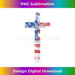 American Flag USA Cross Christian Faith Patriotic - Sleek Sublimation PNG Download - Enhance Your Art with a Dash of Spice