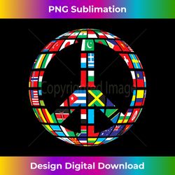 International Flag Peace Sign  Multi Cultural - Crafted Sublimation Digital Download - Reimagine Your Sublimation Pieces