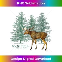 Grand Teton National Park Wyoming Moose Trees Vintage Look - Edgy Sublimation Digital File - Crafted for Sublimation Excellence