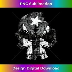 Black Puerto Rican Flag Skull Grunge I'm Puerto Rican - Sophisticated PNG Sublimation File - Infuse Everyday with a Celebratory Spirit
