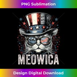Meowica 4th of July Cat American Flag America USA Funny - Contemporary PNG Sublimation Design - Enhance Your Art with a Dash of Spice