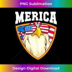 Merica Eagle Patriotic Fourth of July American Flag USA - Edgy Sublimation Digital File - Chic, Bold, and Uncompromising
