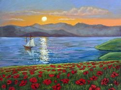 Original oil painting, Seascape art, Landscape, Nautical painting, Sailboats painting, Sea oil painting, Ships Painting,