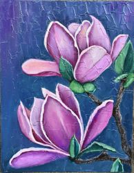 magnolias blossom, painting with beautiful structure. original painting Painting from the artist Ivanova Svetlana