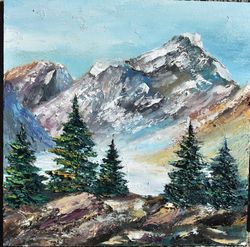 mountain landscape, oil painting. landscape painting, interior painting.