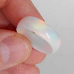 solid opal band ring. very beautiful synthetic opal ring.