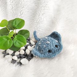 Handmade crochet stingray plush, perfect gender neutral toy for children and sea animal lovers