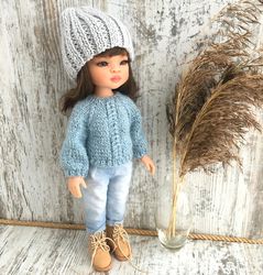 handmade sweater with lurex made of mohair knitted for Paola Reina and Ruby Red dolls, free shipping