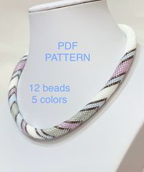 PDF Bead Crochet Pattern , Seed Bead Pattern, PDF Pattern for Necklace, Bracelet bead crochet
