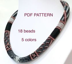 PDF Bead Crochet Pattern , Seed Bead Pattern, PDF Pattern for Woman Necklace