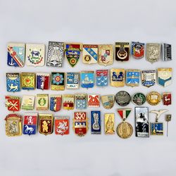 Vintage pin badge set Coats of arms of cities of the USSR set of 44 pieces