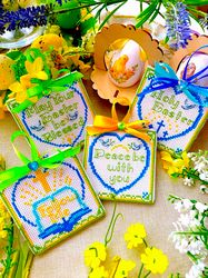 Set of 4 HOLY EASTER Ornaments cross stitch patterns PDF by CrossStitchingForFun, Instant download