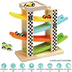 TOP BRIGHT Wooden Car Ramp Toys for 1 2 Year Old Boy Gifts