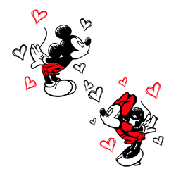 Mickey Minnie Couple Disney Valentine SVG