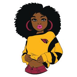 Black Girl Arizona Cardinals SVG