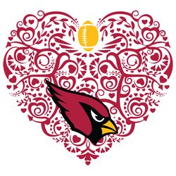 Cardinal Passion NFL Elegance in a Heart SVG