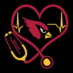Stethoscope Heartbeat Nurse Symbol Arizona Cardinals SVG