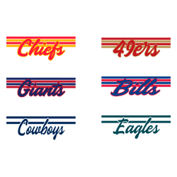 Chiefs 49ers Giants Bills Cowboys Eagles Svg Bundle