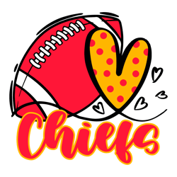 Chiefs Heart Football Svg Digital Download