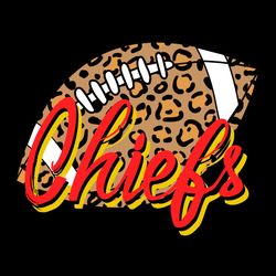 chiefs leopard print football graphic design for svg