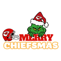 Funny Grinch Merry Chiefsmas Kansas City Chiefs Helmet SVG