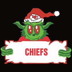 Grinch Chiefs Banner SVG - Holiday Clipart Download