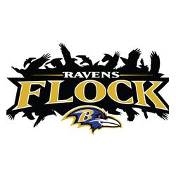 Baltimore Ravens Flock Silhouette SVG