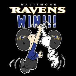 Charlie Snoopy High Five Baltimore Ravens Win Nfl SVG