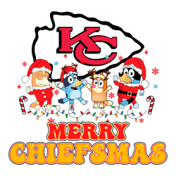Bluey Family Merry Christma1s Kansas City Chiefs SVG