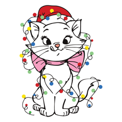 Santa Mari E Cat Christmas Lights SVG