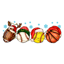 Vintage Christmas Sport Balls PNG