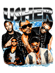 Vintage 90s Rapper Usher PNG