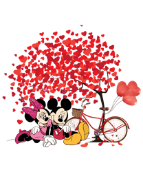 Mickey And Minnie Tree Love PNG