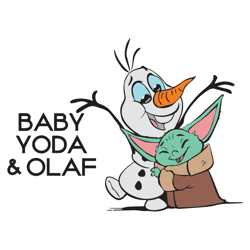 Baby Yoda And Olaf SVG