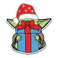 Baby Yoda Hug Christmas Gift Box SVG