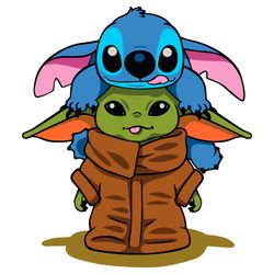 Baby Yoda With Stitch SVG PNG Eps Dxf Vector Cricut File Disney