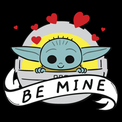 Be Mine Baby Yoda Happy Valentine's Day SVG
