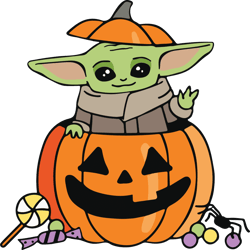 Chibi Character Celebrating Halloween Atop A Pumpkin