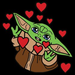 Funny Valentine Baby Yoda SVG