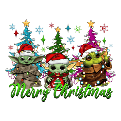 Merry Christmas Baby Yoda PNG1