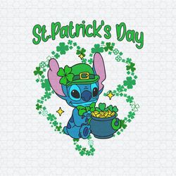 Happy St Patrick's Day Stitch Shamrock SVG
