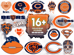 16 Files Chicago Bears Svg Bundle, Chicago Bears Logo Vector