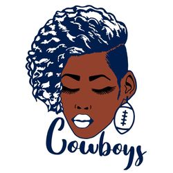 Cowboys Black Girl SVG, Cowboys Girls SVG, Dallas Cowboys Logo SVG