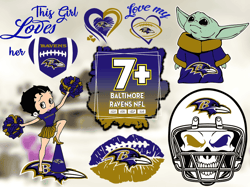 Baltimore Ravens Nfl SVG Bundle - 7 Designs