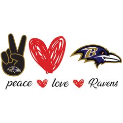 Baltimore Ravens Peace Love SVG