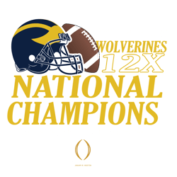 Michigan Wolverines 12 Time National Champions SVG