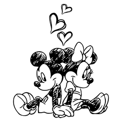 Vintage Mickey And Minnie Love Valentines SVG