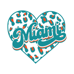 Miami Heart Leopard SVG Digital Download