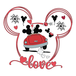 Disney Love Car Valentines Day SVG