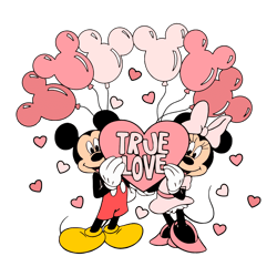 Mickey And Minnie True Love Balloons SVG